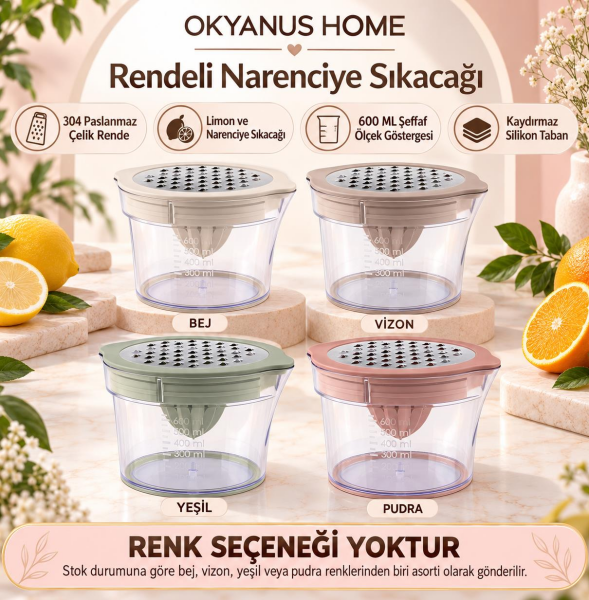 Okyanus Home Rendeli Narenciye Sıkacağı 600Ml