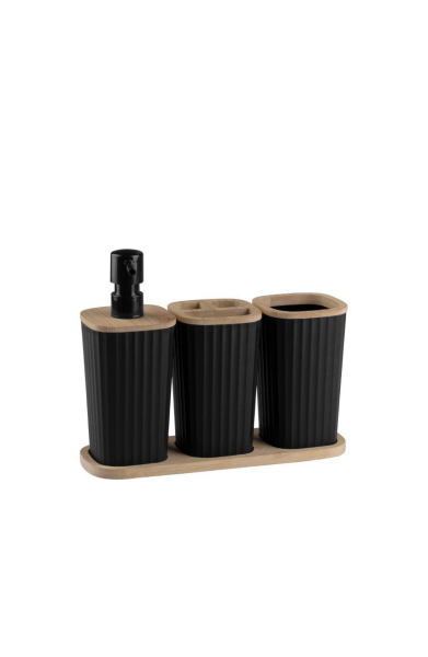 Okyanus Home Safir Bambu 3'lü Set Siyah