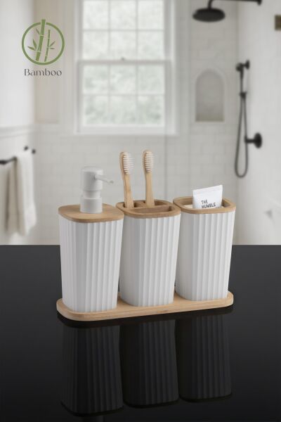 Okyanus Home Safir Bambu 3'lü Set Beyaz