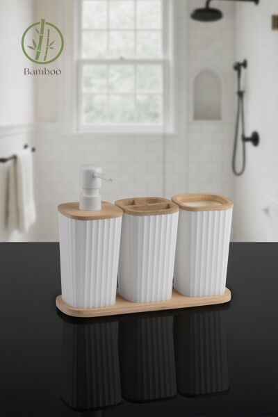 Okyanus Home Safir Bambu 3'lü Set Beyaz