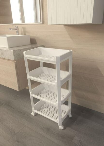 Okyanus Home 4 Katlı Tekerlekli Geniş Banyo-Mutfak Düzenleyici