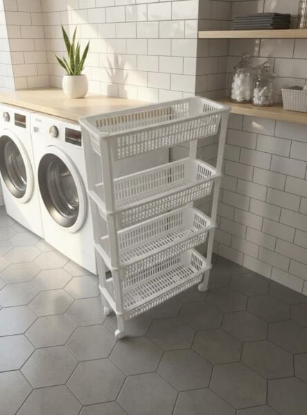 Okyanus Home 4 Katlı Tekerlekli Basic Banyo-Mutfak Düzenleyici