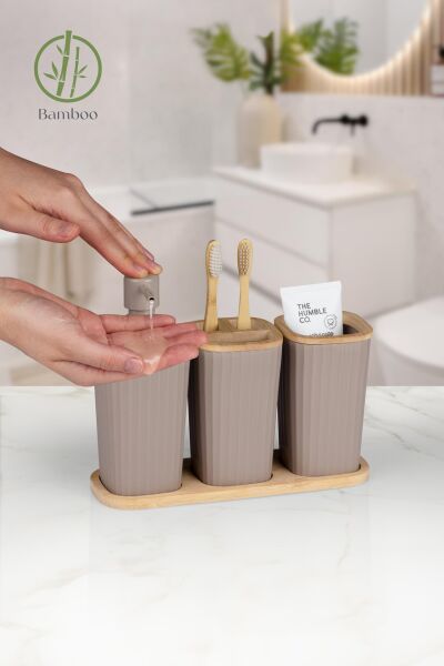 Okyanus Home Safir Bambu 3'lü Set Vizon