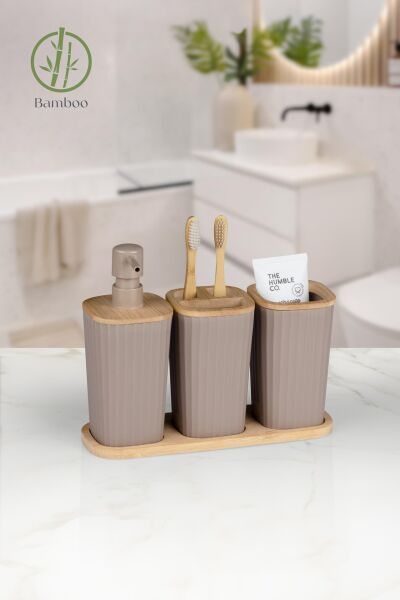 Okyanus Home Safir Bambu 3'lü Set Vizon