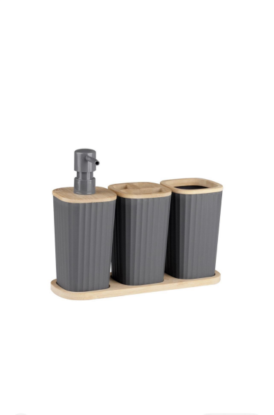 Okyanus Home Safir Bambu 3'lü Set Antrasit