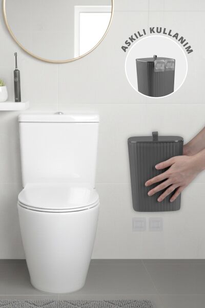 Okyanus Home Safir Yapışkanlı Asılabilir Çöp Kovası Antrasit