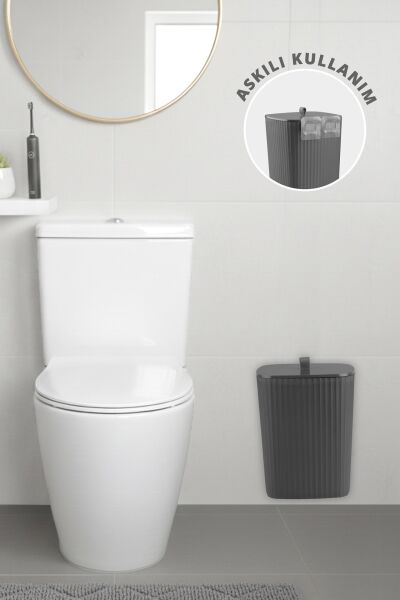 Okyanus Home Safir Yapışkanlı Asılabilir Çöp Kovası Antrasit