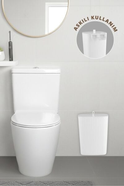Okyanus Home Safir Yapışkanlı Asılabilir Çöp Kovası Beyaz