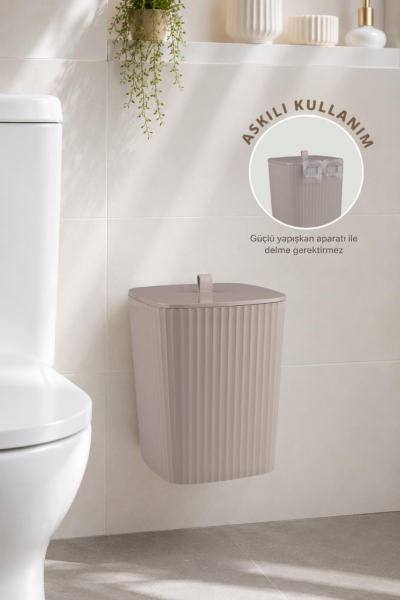 Okyanus Home Safir Yapışkanlı Asılabilir Çöp Kovası Vizon