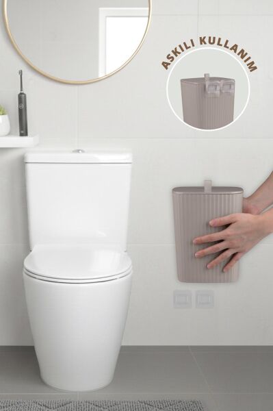 Okyanus Home Safir Yapışkanlı Asılabilir Çöp Kovası Vizon