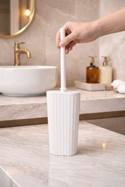 Okyanus Home Safir  Kendinden yapışkanlı Wc Fırçalık Beyaz
