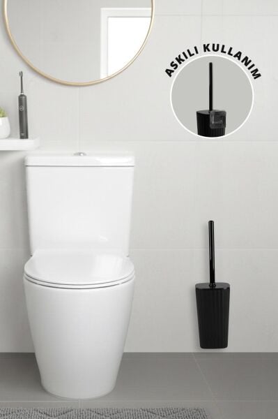 Okyanus Home Safir  Kendinden yapışkanlı Wc Fırçalık Siyah