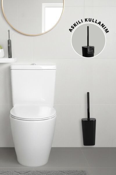 Okyanus Home Safir  Kendinden yapışkanlı Wc Fırçalık Siyah