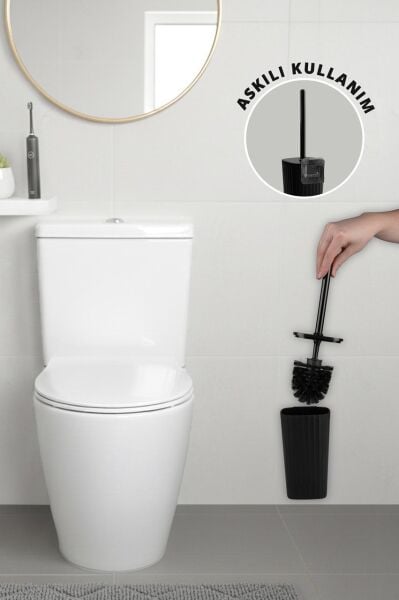 Okyanus Home Safir  Kendinden yapışkanlı Wc Fırçalık Siyah