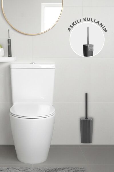 Okyanus Home Safir  Kendinden yapışkanlı Wc Fırçalık Antrasit