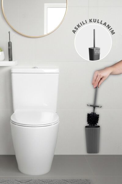 Okyanus Home Safir  Kendinden yapışkanlı Wc Fırçalık Antrasit
