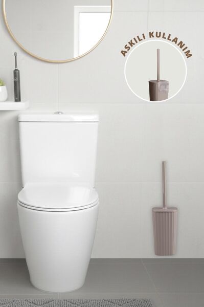 Okyanus Home Safir  Kendinden yapışkanlı Wc Fırçalık Vizon