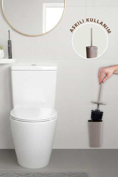 Okyanus Home Safir  Kendinden yapışkanlı Wc Fırçalık Vizon