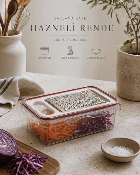Okyanus Home Saklama Kaplı - Hazneli Rende