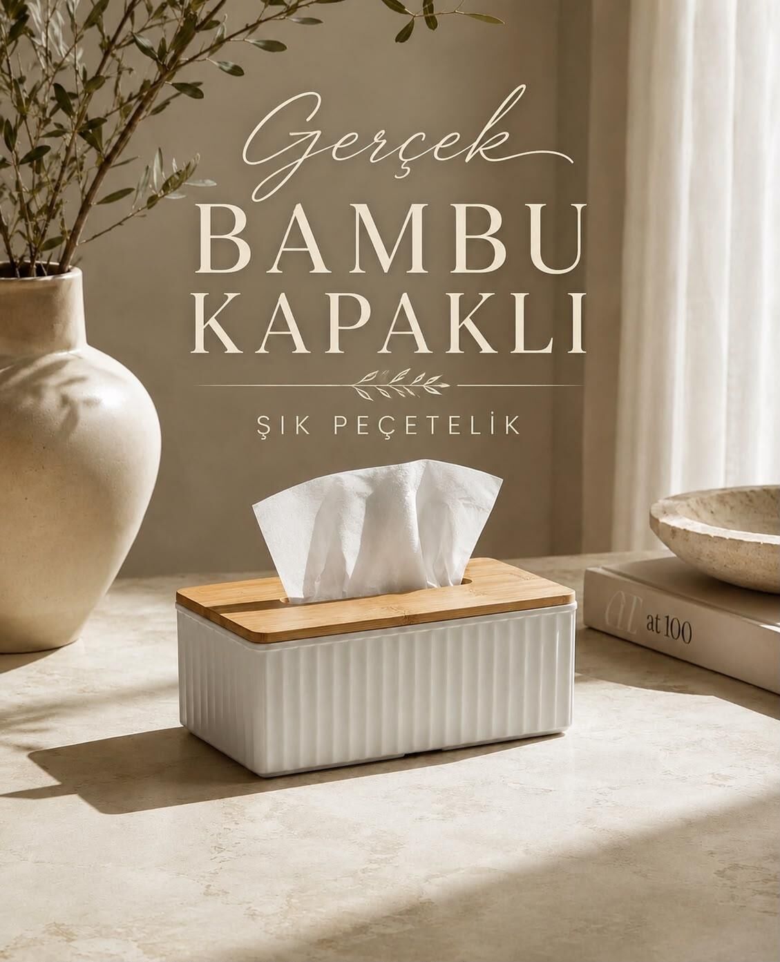 Okyanus Home Bambu Kapaklı Peçetelik