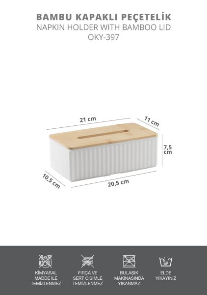 Okyanus Home Bambu Kapaklı Peçetelik