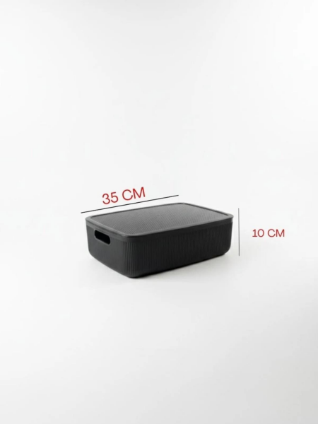 Okyanus Home Linea Smart Box Siyah 4,5 Lt 2 Adet Kapaklı Çok Amaçlı Saklama Kutusu