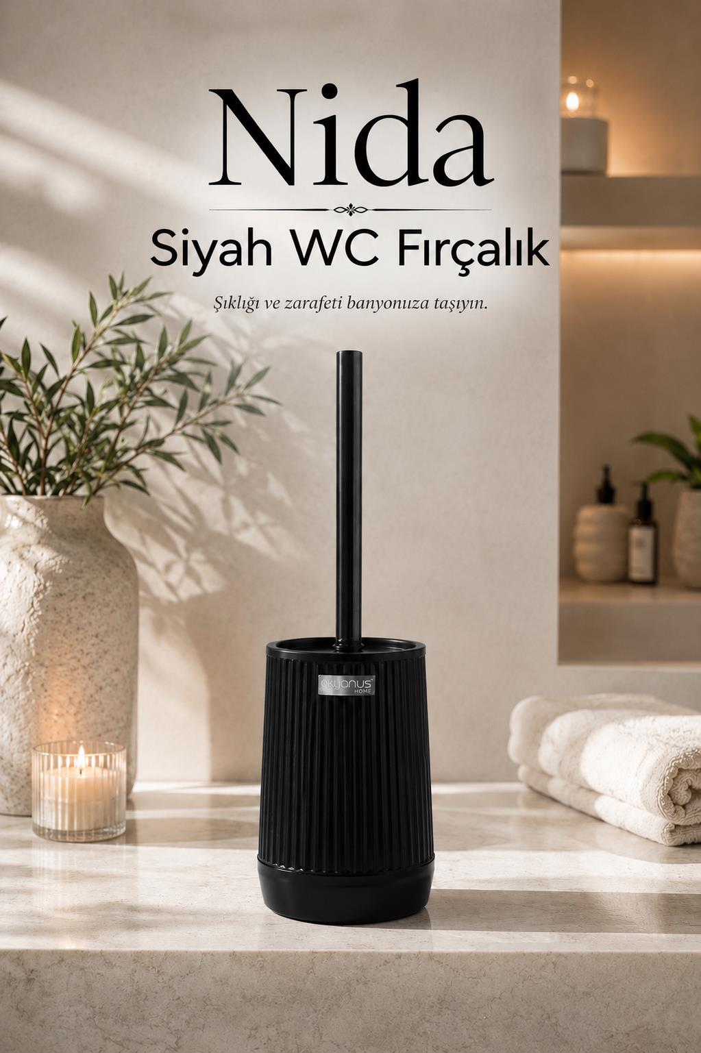 Okyanus Home Nida Siyah Eko Wc Fırçalık