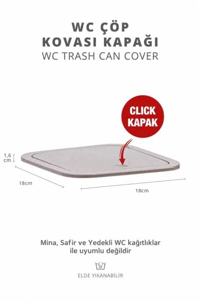 Okyanus Home Vizon Kare Yedek Çöp Kovası Kapağı