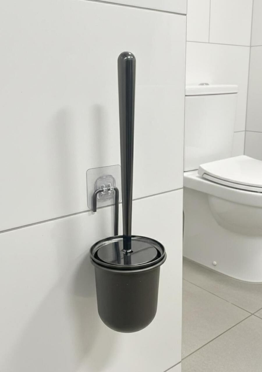 Okyanus Home Siyah Magic Fix Sihirli Yapışkanlı Wc Fırçalık