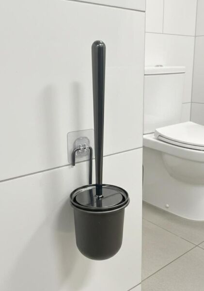 Okyanus Home Siyah Magic Fix Sihirli Yapışkanlı Wc Fırçalık
