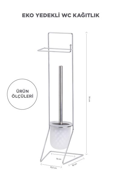 Okyanus Home Krom Yedekli Wc Kağıtlık ve Wc Fırçalık AKB-849