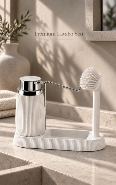 Okyanus Home Beyaz Premium Lavabo Seti