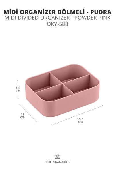 Okyanus Home  5 Parçalı Çok Amaçlı Bölmeli Organizer Seti - Pembe