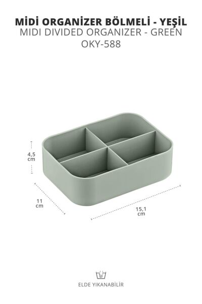 Okyanus Home  5 Parçalı Çok Amaçlı Bölmeli Organizer Seti - Yeşil