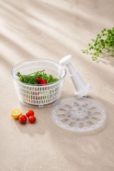 Okyanus Home Manuel Sebze , Salata Kurutucu -Beyaz - 5LT