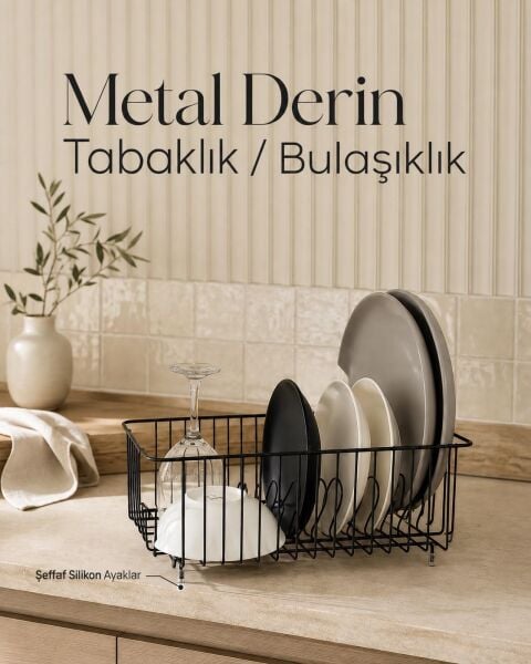 Okyanus Home Metal Derin Tabaklık \ Bulaşıklık - Siyah