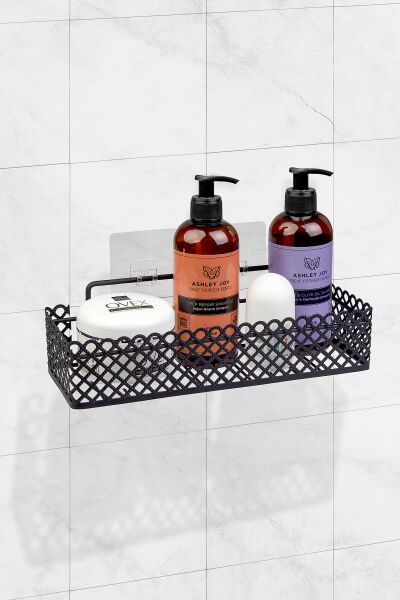 Okyanus Home Eko Magic Fix Siyah Desenli Tek Katlı Mutfak / Banyo Rafı