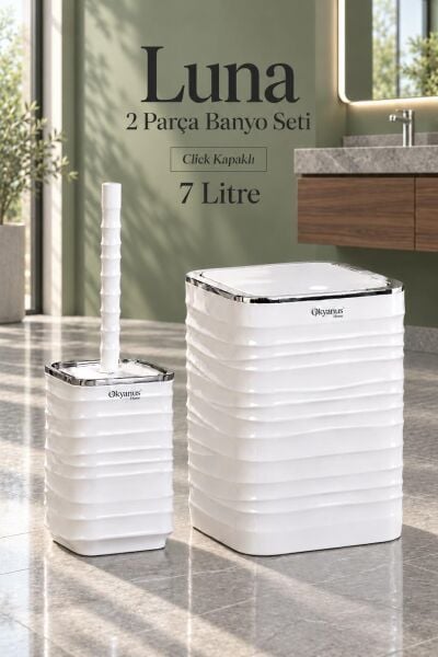 Okyanus Home Luna Beyaz Krom 2'li Banyo Seti