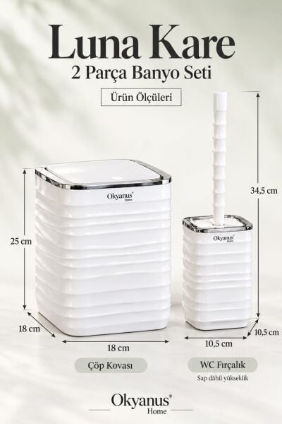 Okyanus Home Luna Beyaz Krom 2'li Banyo Seti