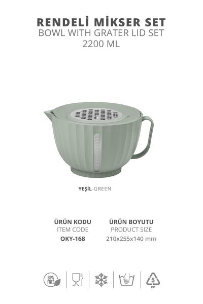 Okyanus Home Yeşil Coliseum Rendeli Mikser Set
