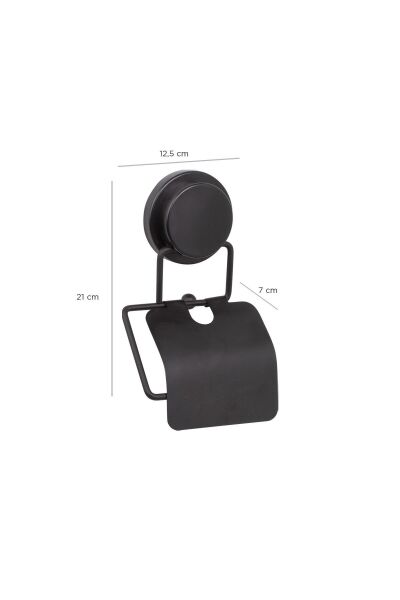 Okyanus Home Magic Fix Sihirli Yapışkan Siyah Kapaklı Tuvalet Kağıtlık